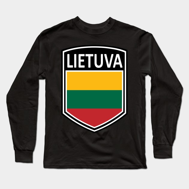 Flag Shield - Lietuva Long Sleeve T-Shirt by Taylor'd Designs